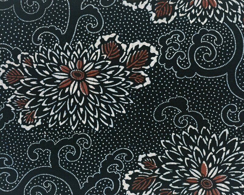 black floral pattern fabric