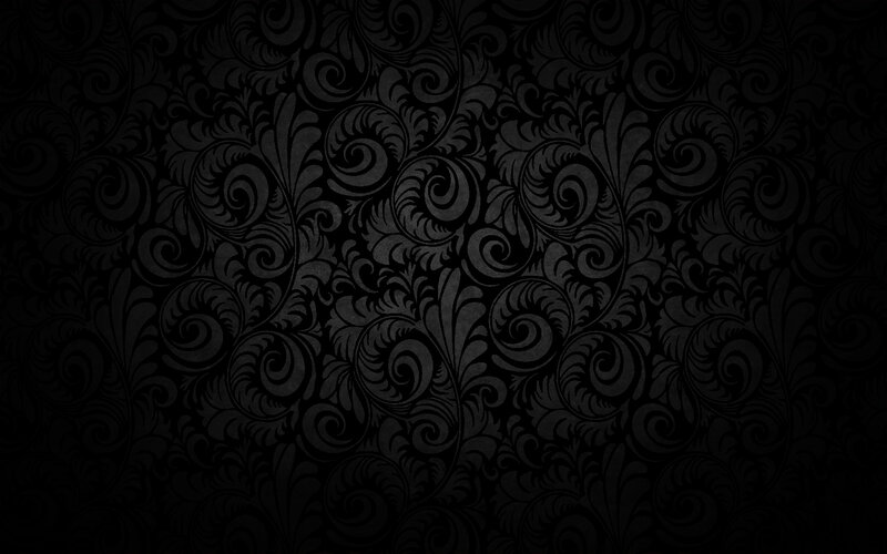 Black Floral Pattern — Ornate, Illustration, Swirls, Leaves, Dark Gray