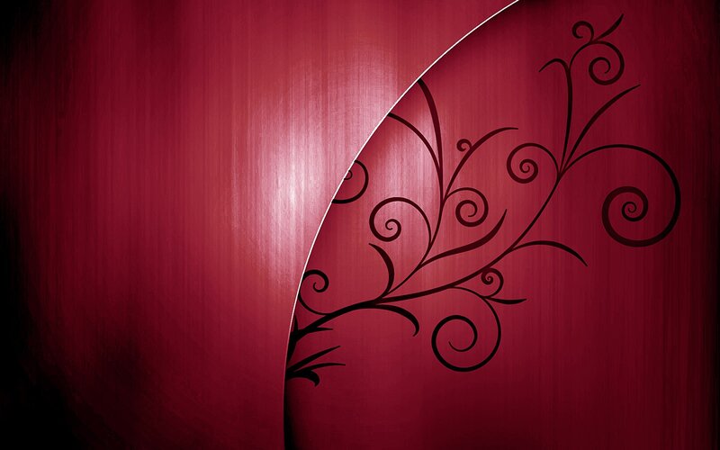 Black Floral Pattern — Red, Elegant