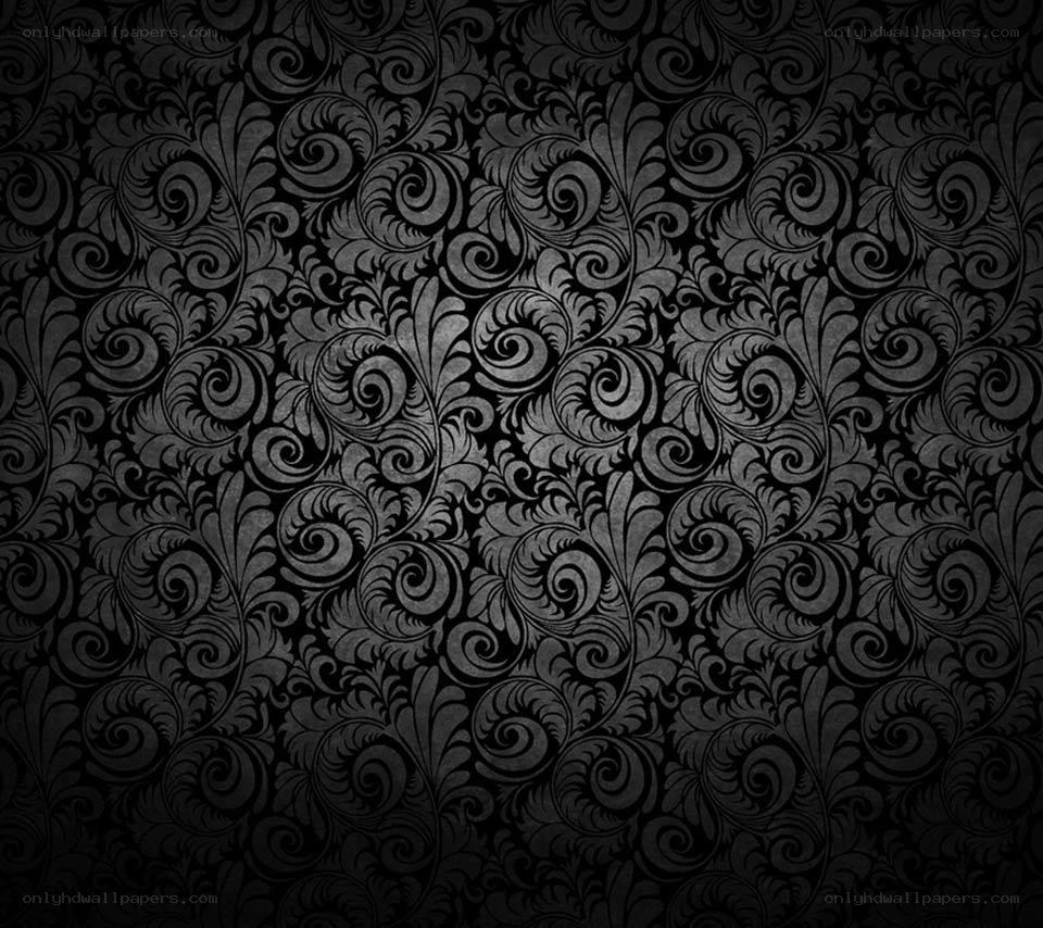 black floral pattern wallpaper