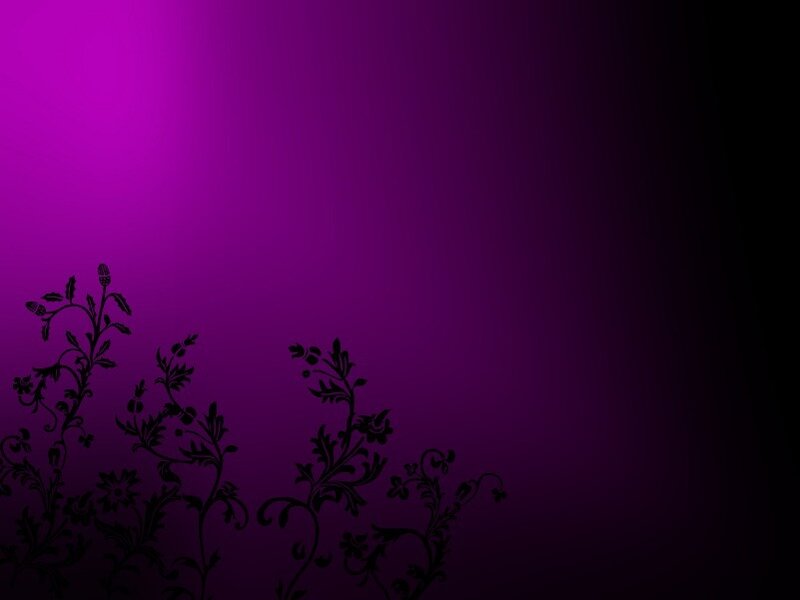 Black Floral Silhouettes — Purple