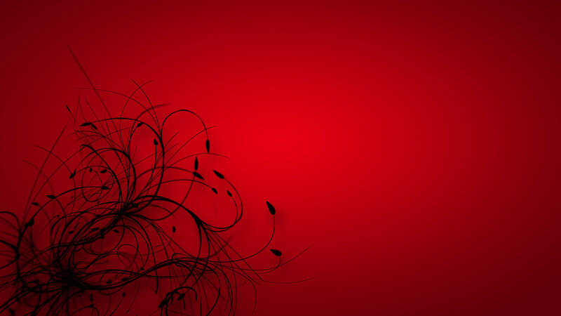Black Floral Swirls — Red
