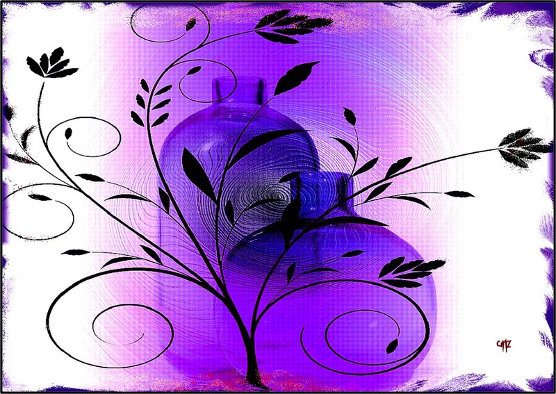 Black Floral Vine