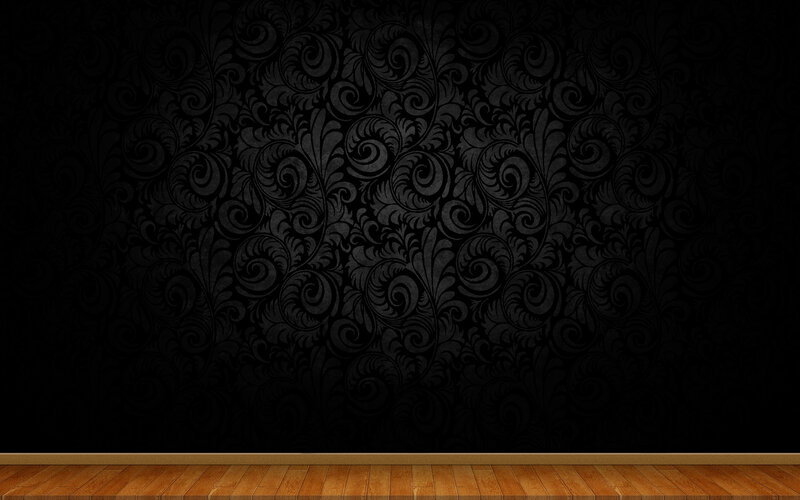 Black Floral Wallpaper — Dark, Photograph, Wood Floor