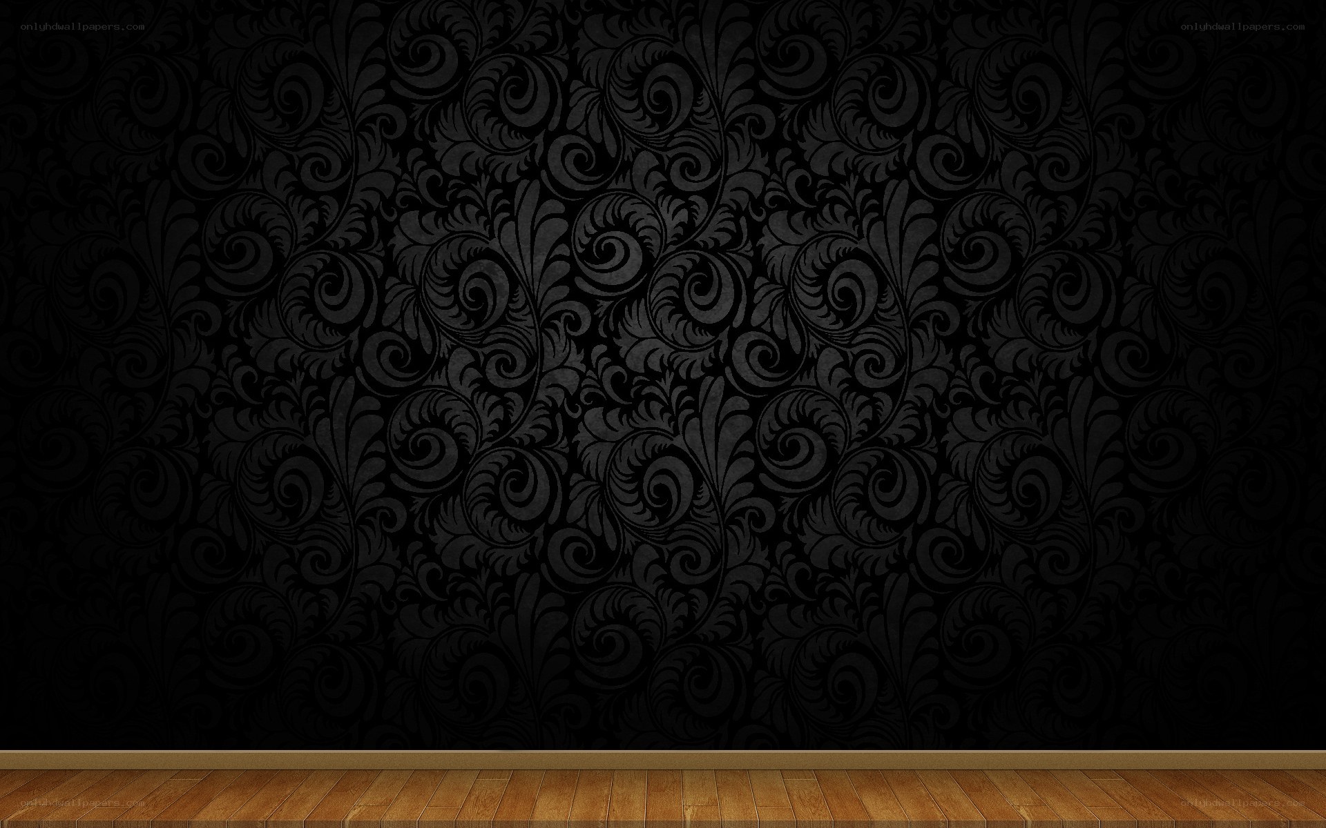 black floral wallpaper room