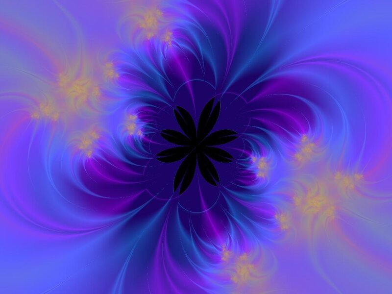 Black Flower Fractal — Purple, Hypnotic, Abstract
