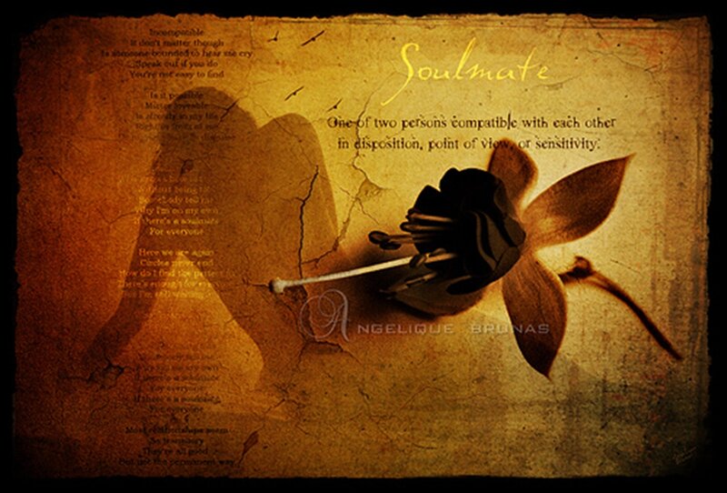 Black Flower on Aged Paper