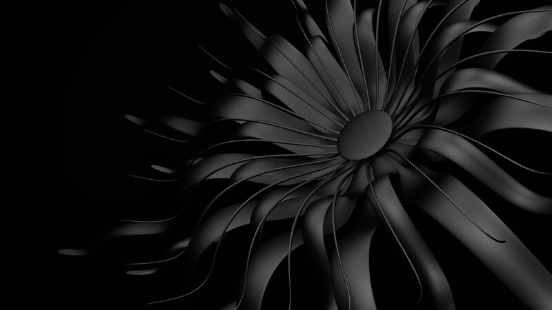 Black Flower Sculpture