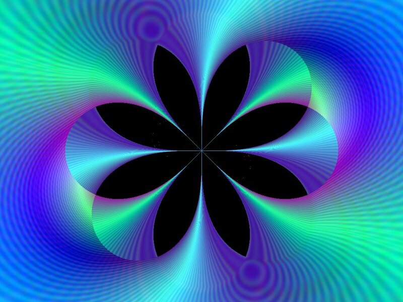 Black Flower Shape — Blue