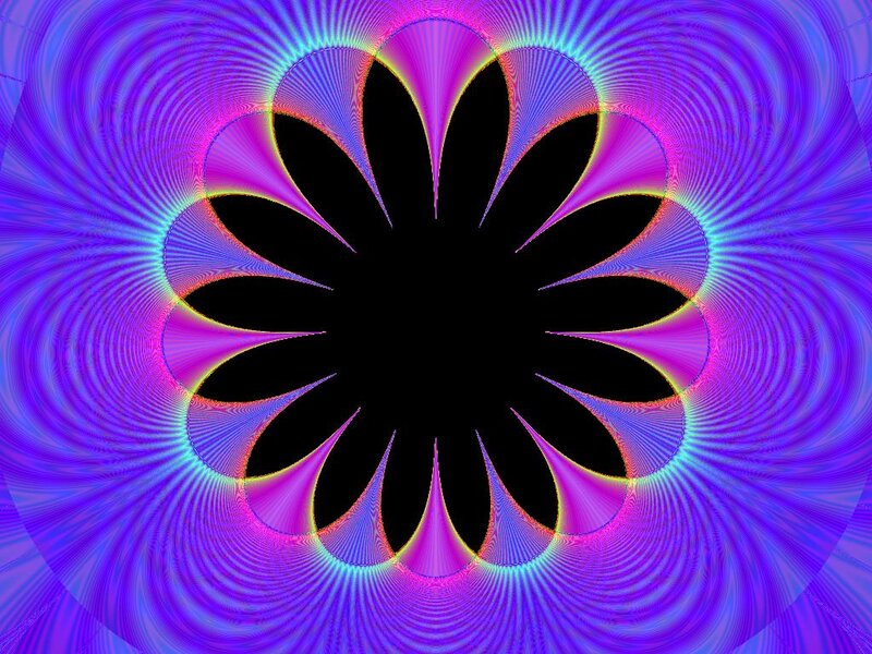 Black Flower Shape — Purple