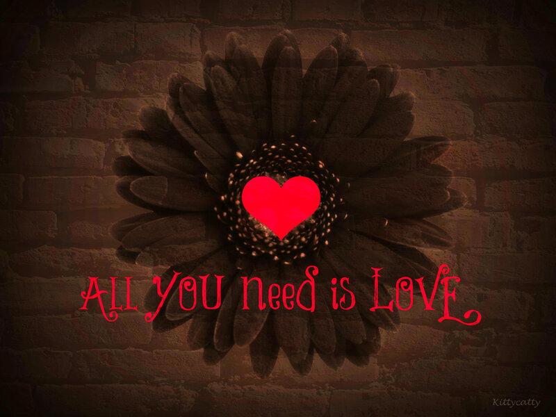 Black Flower with Heart