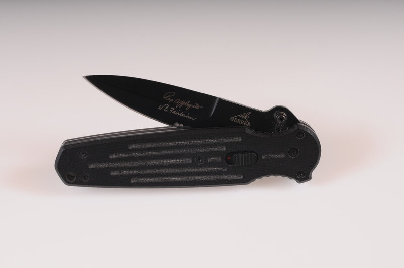 black folding knife