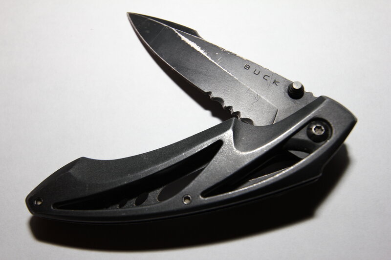 black folding knife