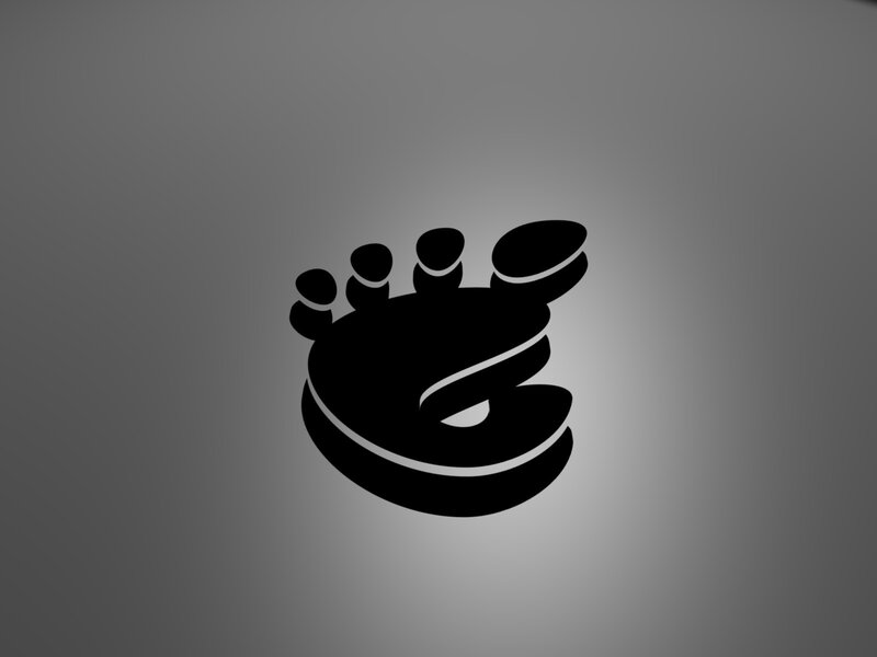 black foot print logo