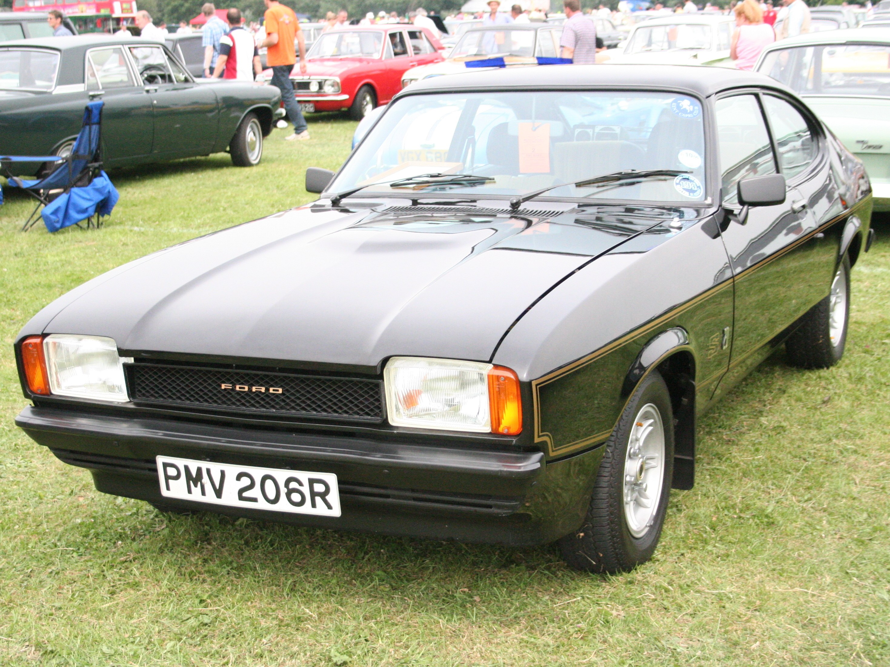Black Ford Capri at car show