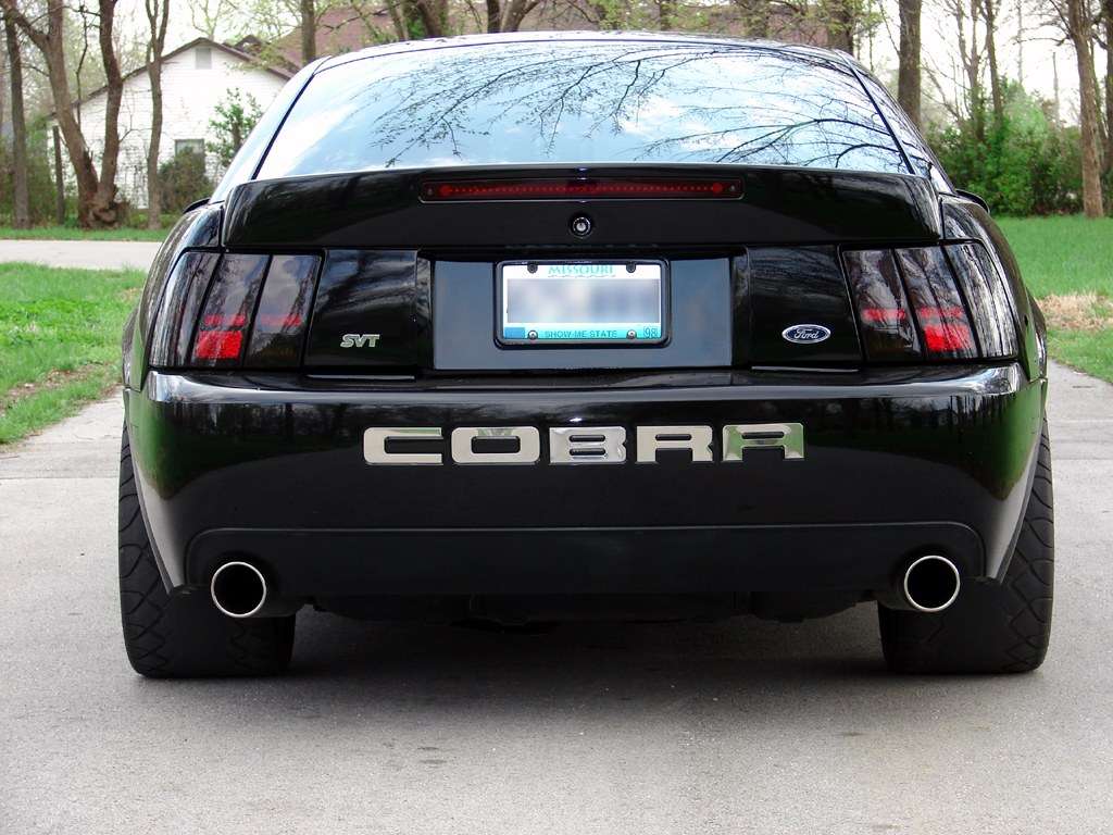 black ford cobra rear view