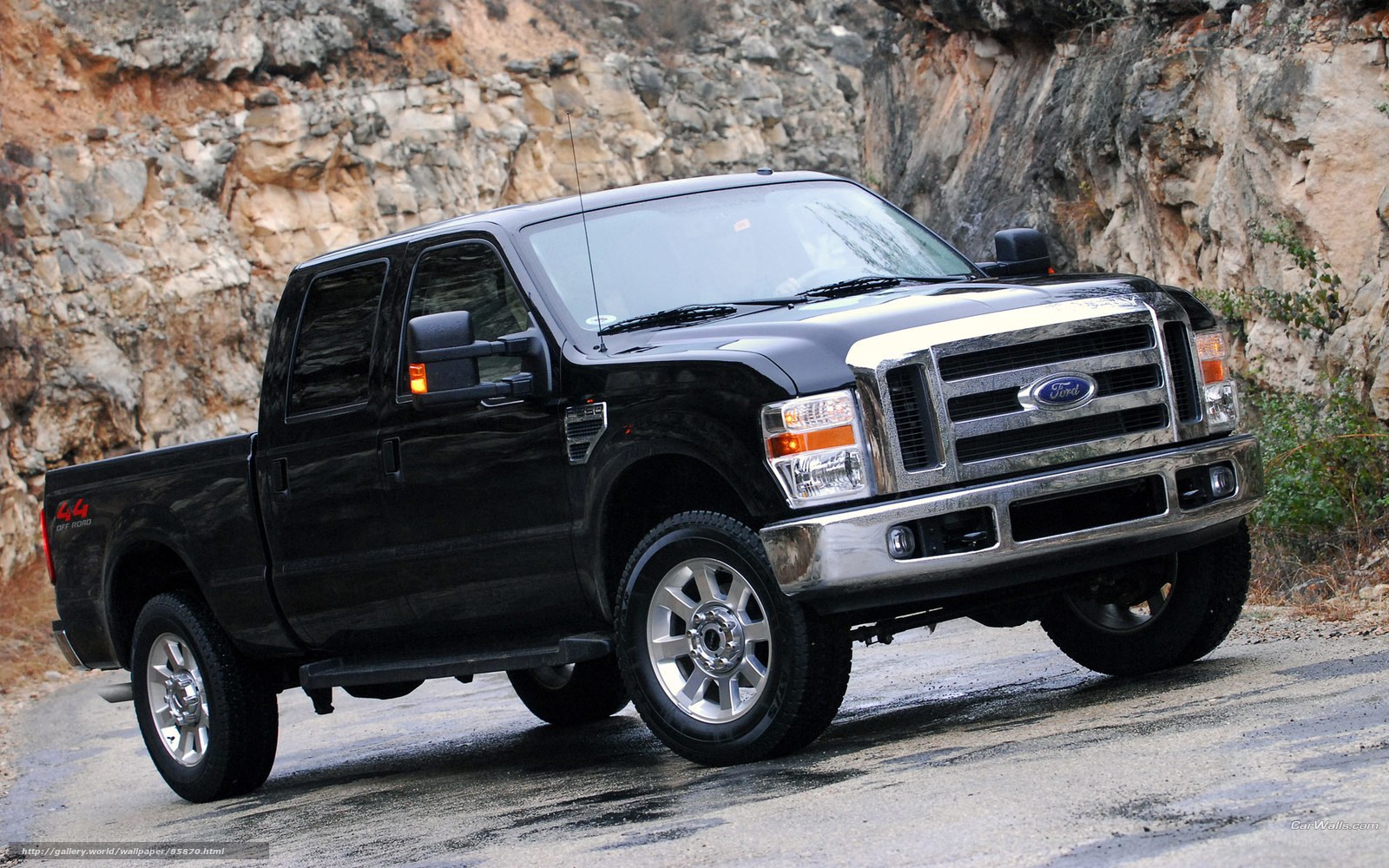 Black Ford F-250 pickup truck