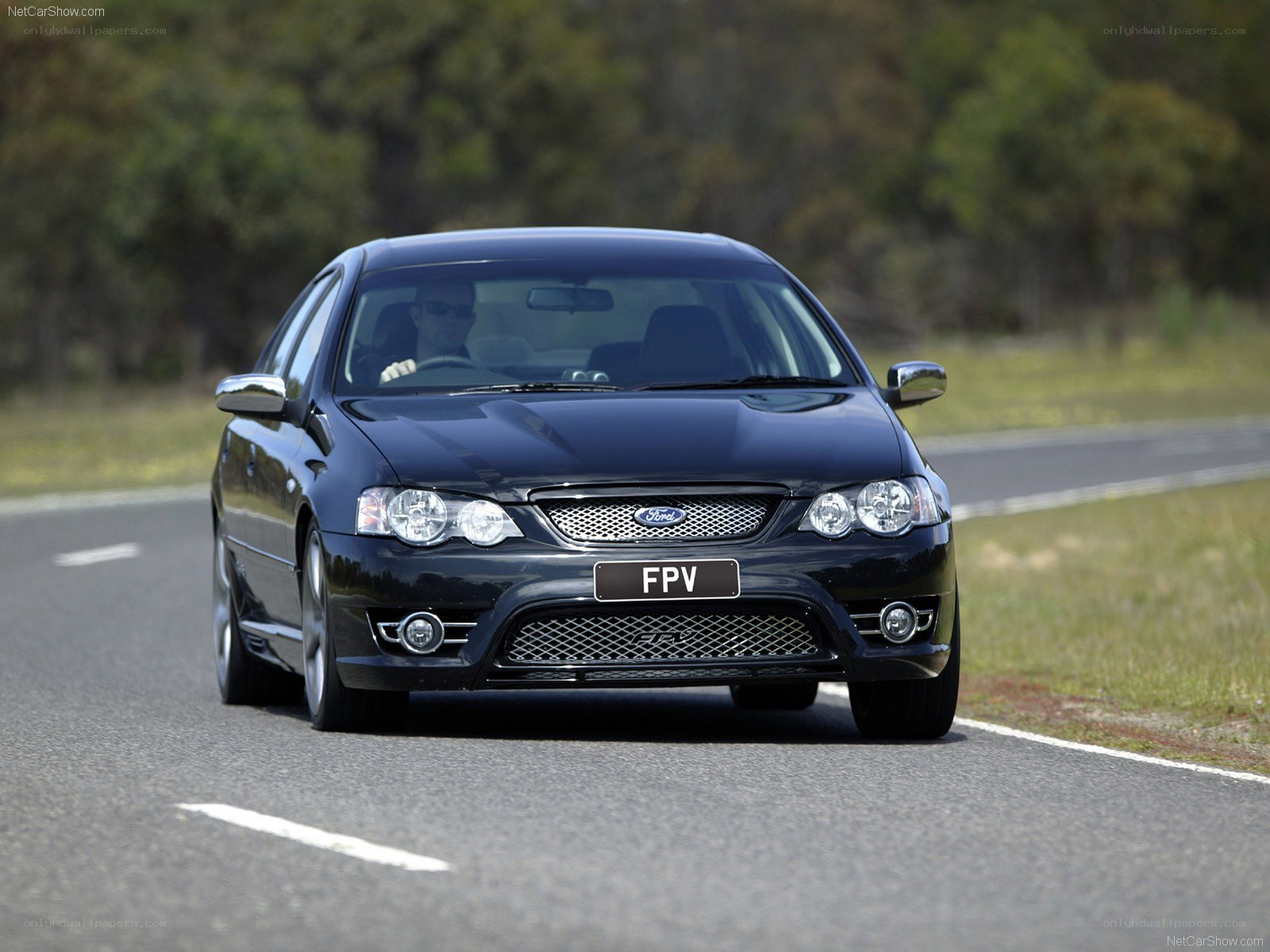 black ford falcon on road