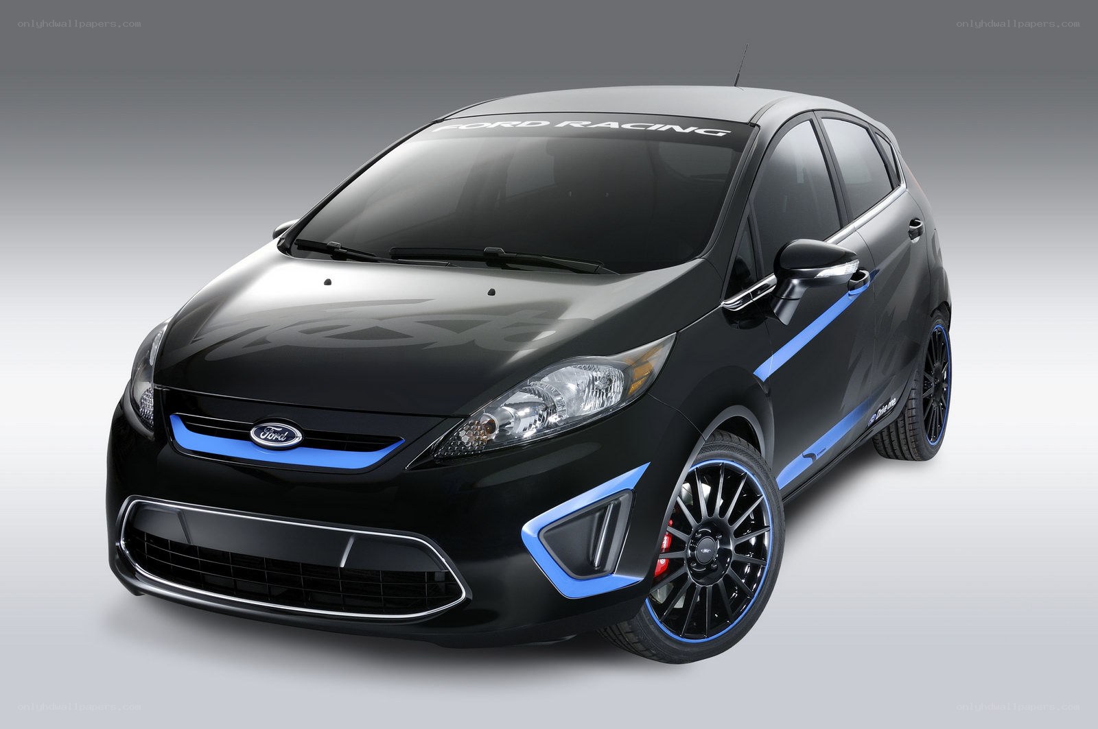Black Ford Fiesta race car