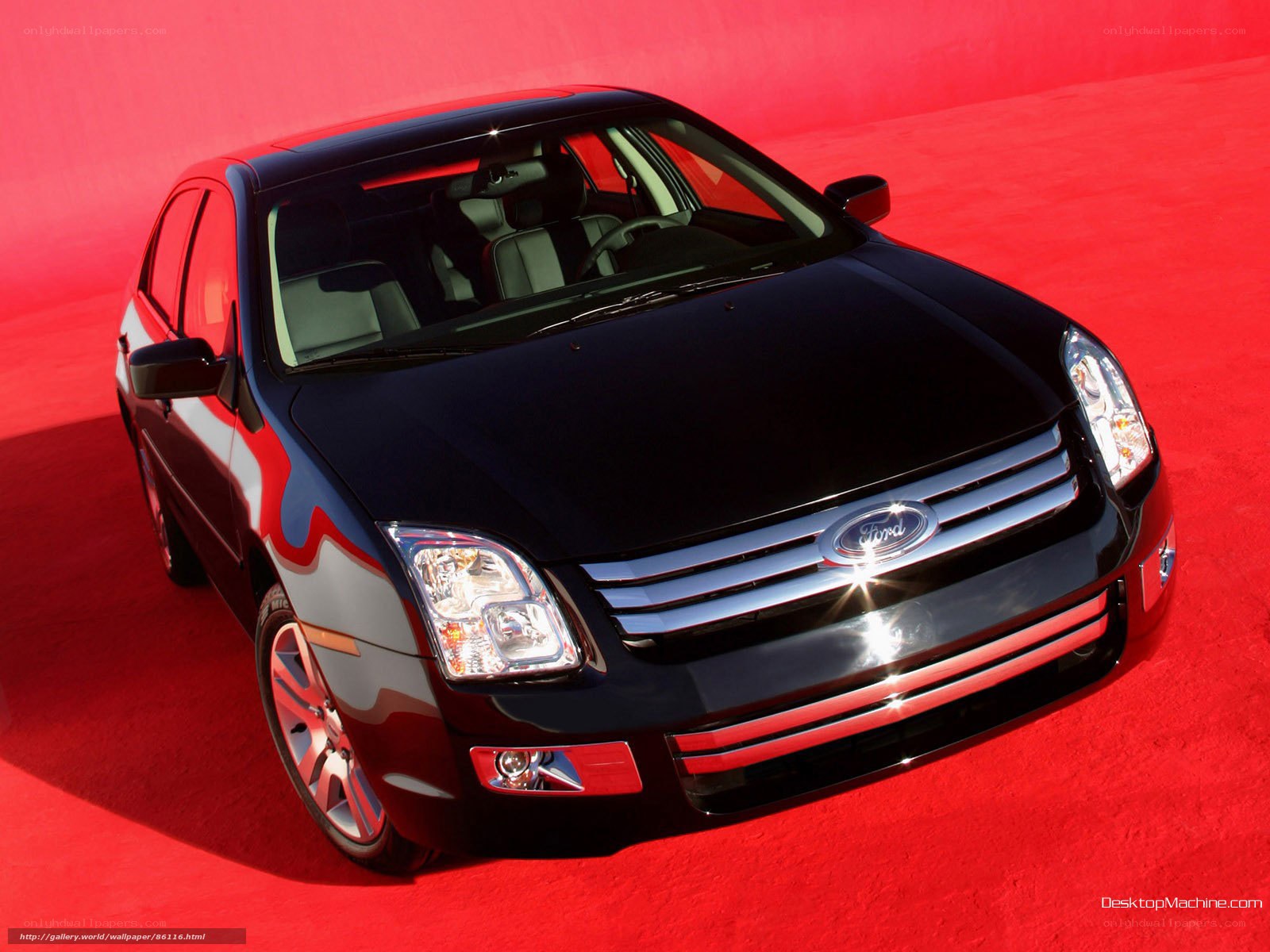 Black Ford Fusion on red carpet