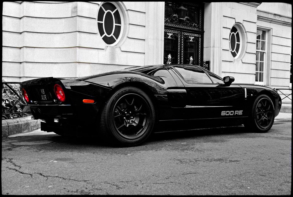Black Ford GT parked outside