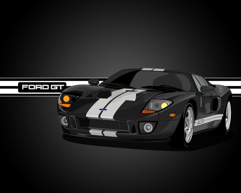 Black Ford GT sports car