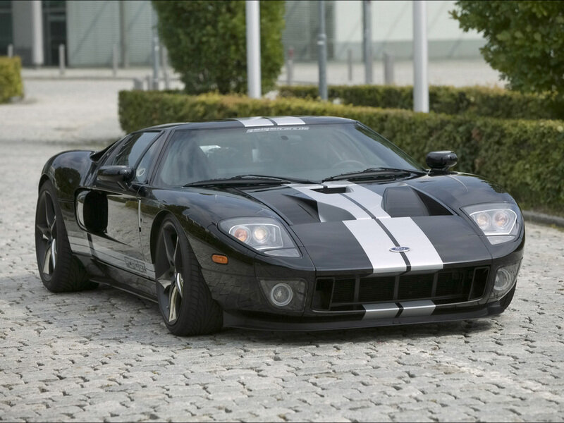 black ford gt sports car