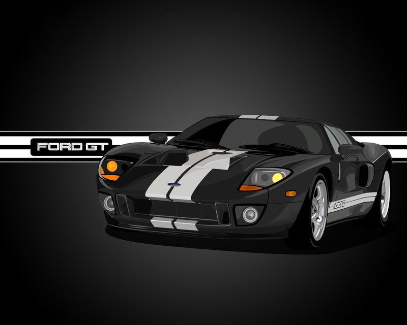 Black Ford GT sports car