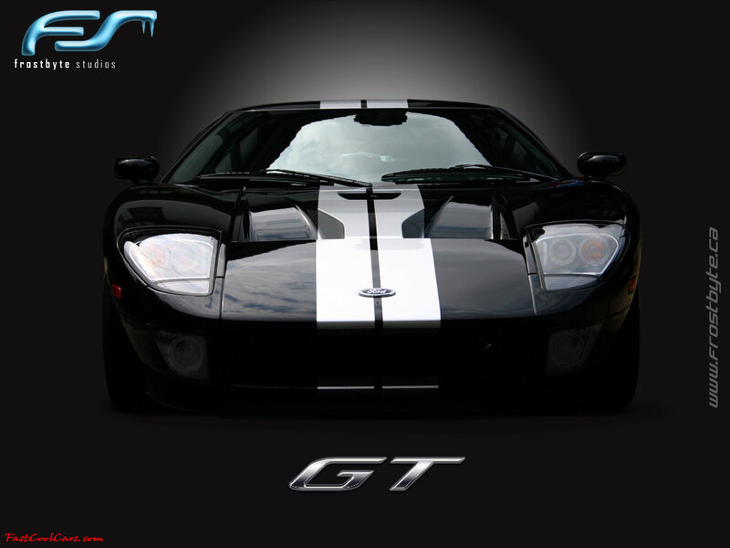 Black Ford GT with white stripes