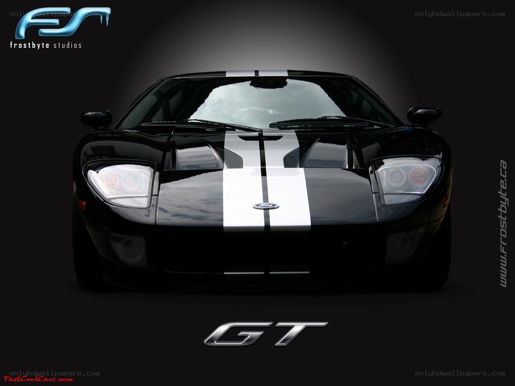 Black Ford GT with white stripes