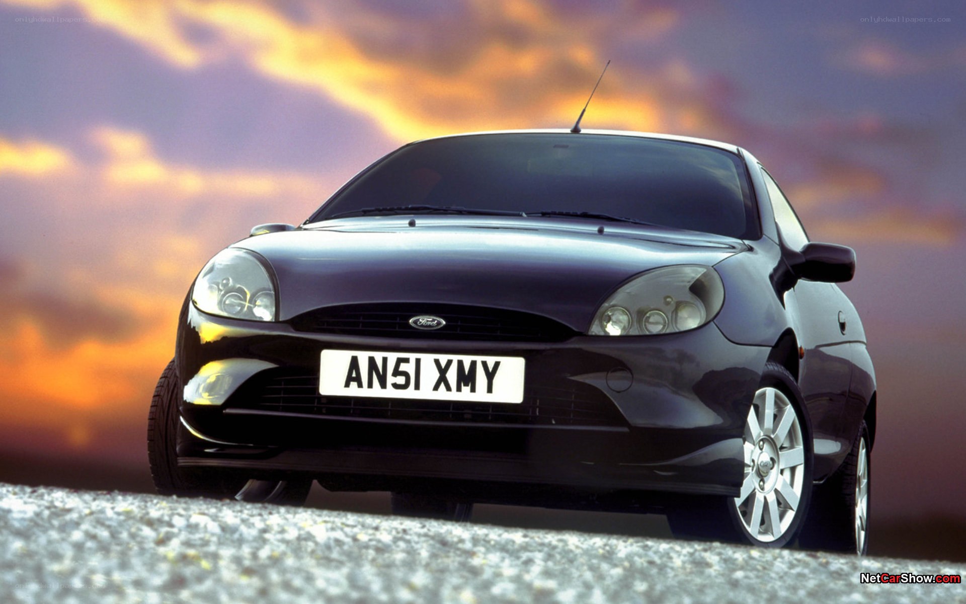 Black Ford Ka at sunset
