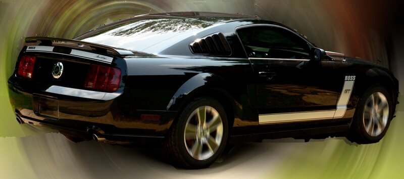 Black Ford Mustang Boss