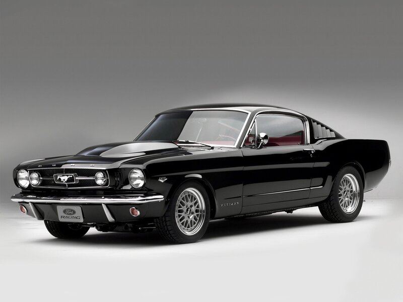 Black Ford Mustang classic car