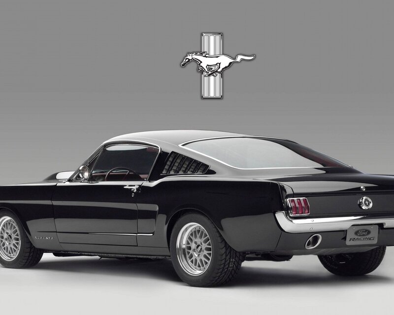Black Ford Mustang classic car
