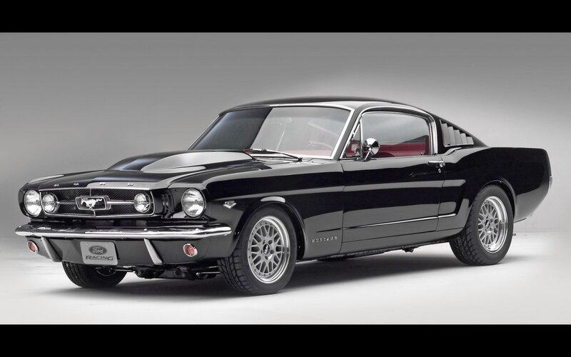 Black Ford Mustang classic car