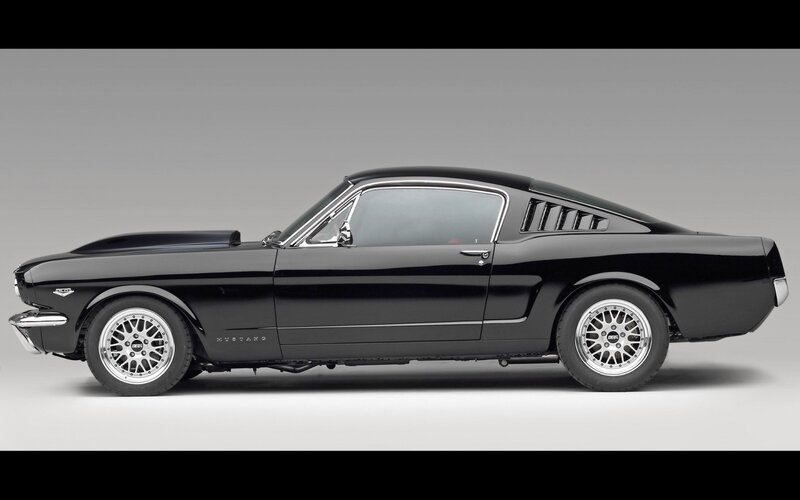 Black Ford Mustang classic car