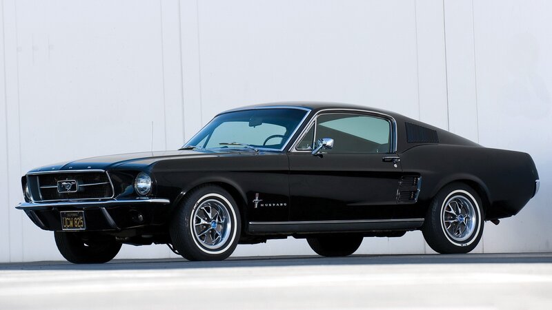 Black Ford Mustang classic car