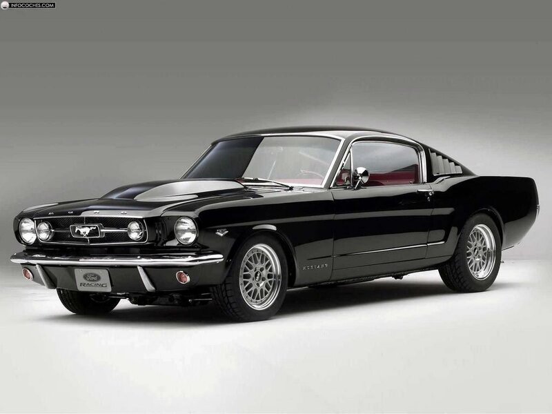 Black Ford Mustang classic car