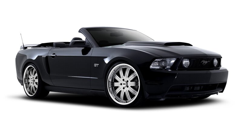 black ford mustang convertible