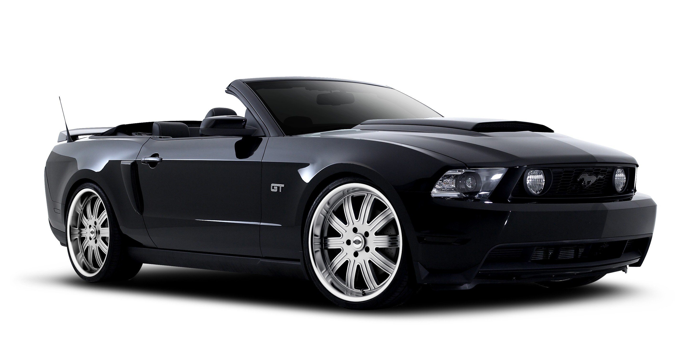 black ford mustang convertible