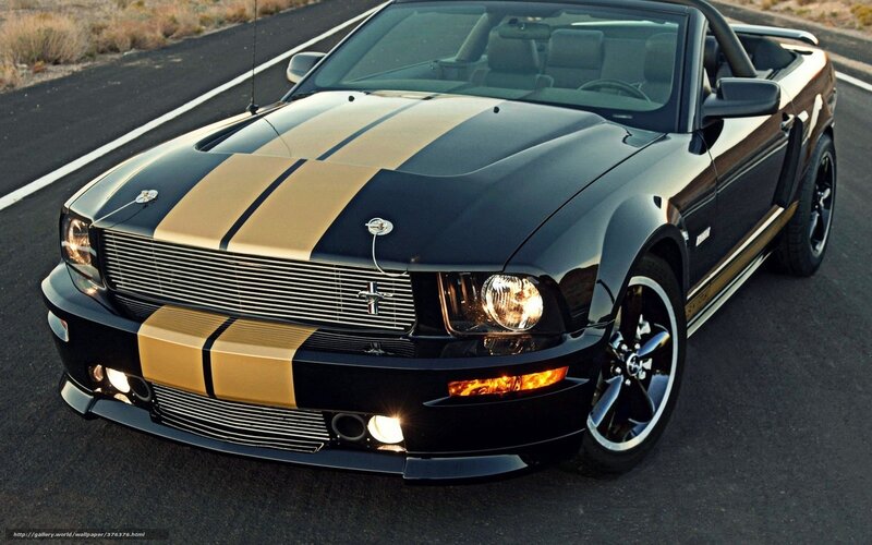 Black Ford Mustang convertible