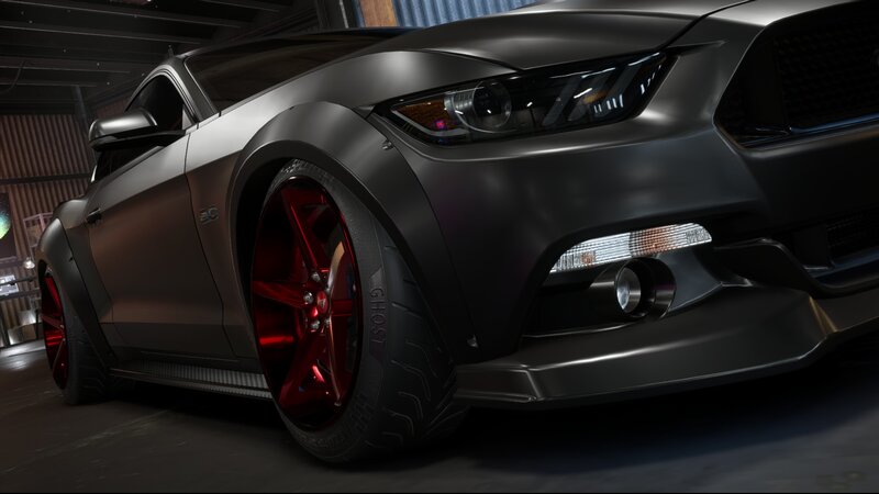 Black Ford Mustang — Dark