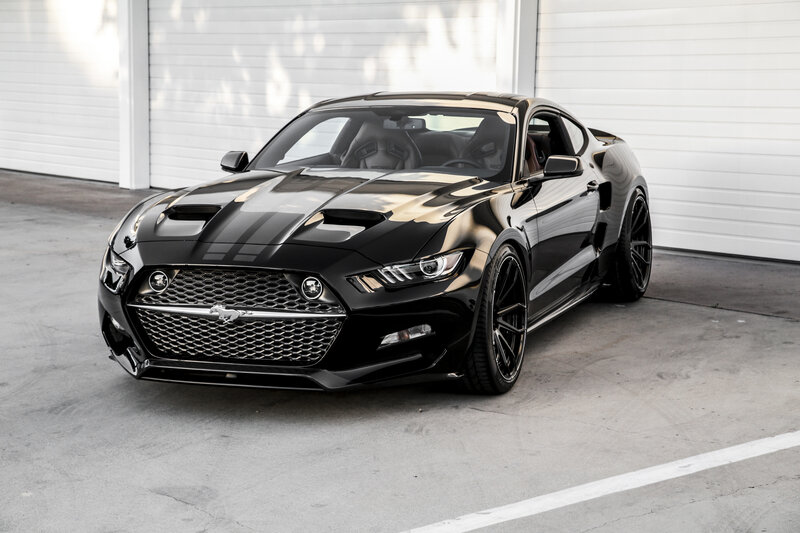 Black Ford Mustang — Dramatic, Afternoon, Photograph, Car, Garage