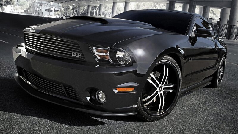 Black Ford Mustang — Dramatic, Afternoon, Photograph, Car, Road