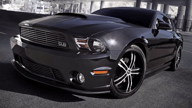 Black Ford Mustang — Dramatic, Afternoon