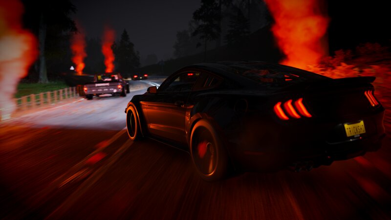 Black Ford Mustang — Dramatic, Night