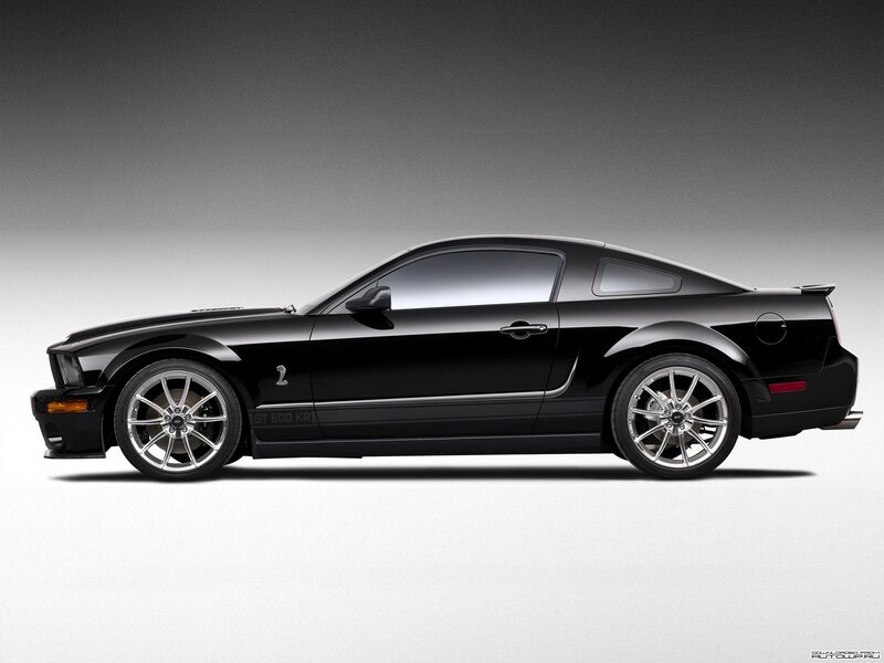 Black Ford Mustang — Dramatic, Photograph, Car, Wheels, Side Profile