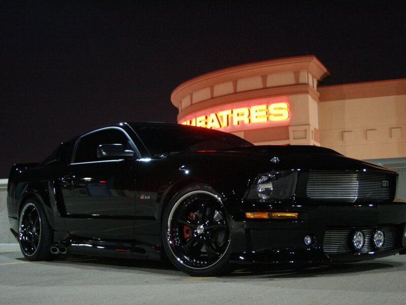 Black Ford Mustang — Dramatic