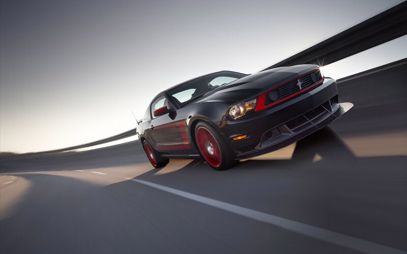 Black Ford Mustang — Dynamic, Sunset, Photograph, Car