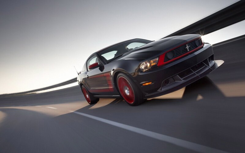 Black Ford Mustang — Dynamic, Sunset, Photograph